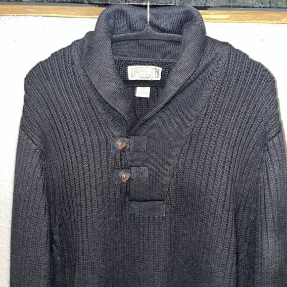DULUTH HIGH NECK INFANTRY SWEATER - CHUNKY KNIT SHAWL COLLAR WOOL BLEND  XL TALL - Picture 2 of 10
